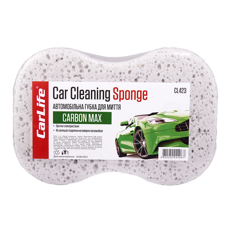 Губка для миття авто CarLife CarbonMax з великими порами
