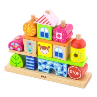 Дерев'яна пірамідка Viga Toys Городок 