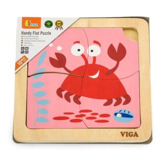 Дерев'яний мініпазл Viga Toys Крабик, 4 ел. 