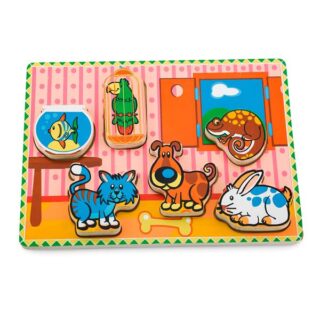 Дерев'яна рамка-вкладиш Viga Toys Домашні вихованці 