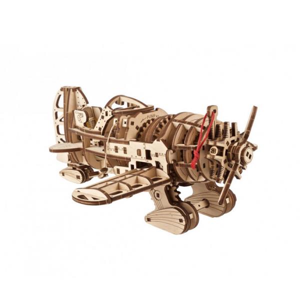 Дерев'яний механічний 3D конструктор Ugears Літак Скажений Шершень