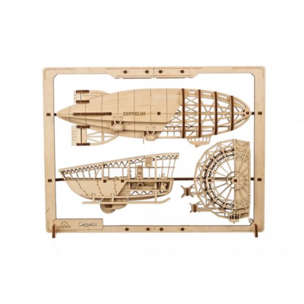 Дерев'яний механічний 3D конструктор Ugears Цепелін