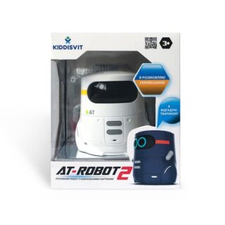 Інтерактивний робот AT-Robot із сенсорним управлінням та навчальними картками українською білий
