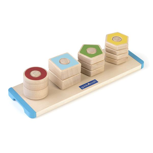 Дерев'яна логічна пірамідка Guidecraft Manipulatives Фігури на різьбі