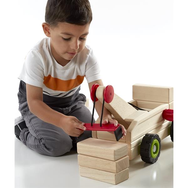 Велика машинка Guidecraft Block Science Trucks Евакуатор дерев'яний 37 см