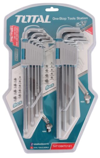 Набір TOTAL THT106KT0181 ключів шестигранних+TORX 18шт.