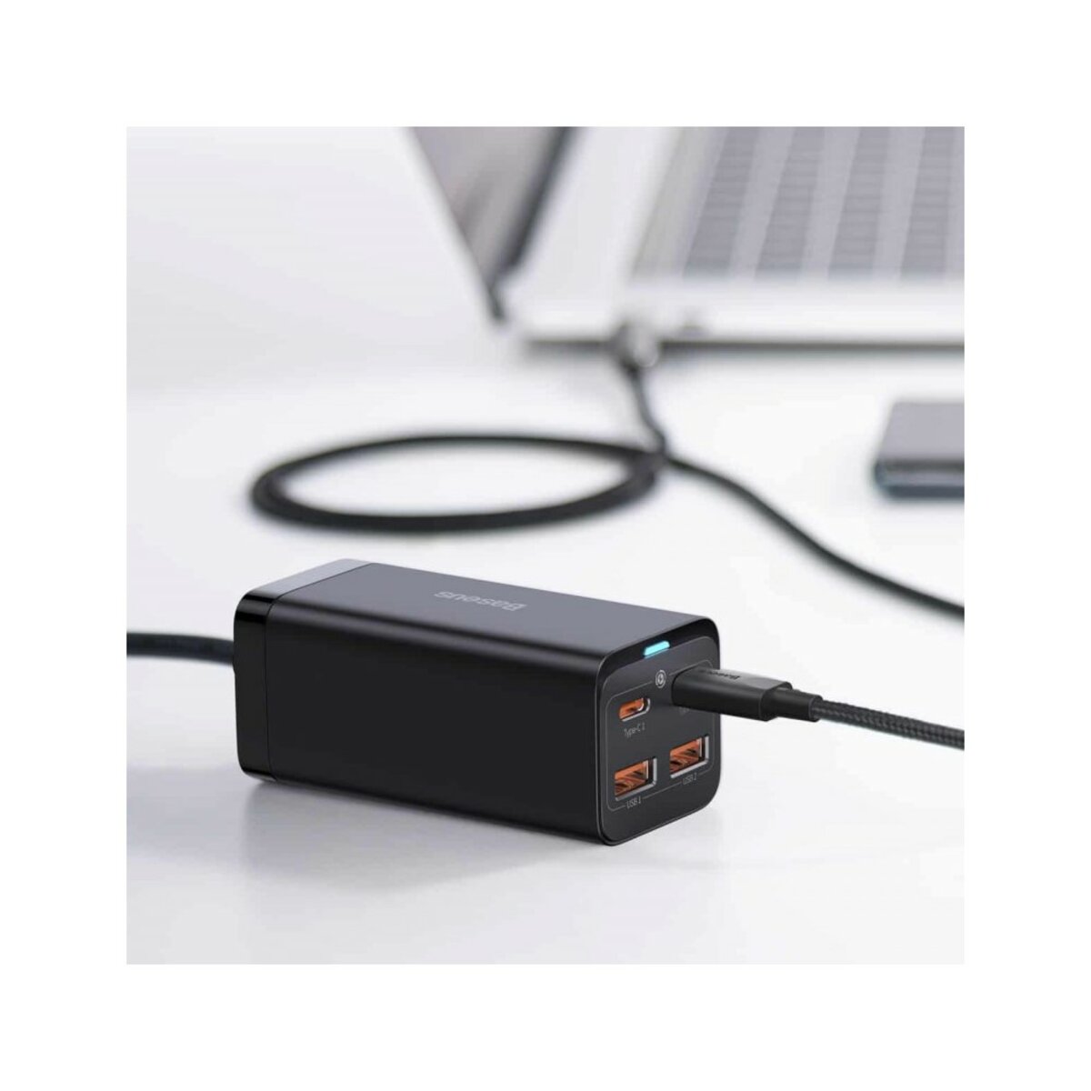 Мережевий зарядний пристрій Baseus GaN3 Pro Desktop Fast Charger 2U+2C 100W EU Black