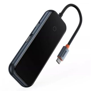 USB-Hub Baseus AcmeJoy 5-Port Type-C HUB Adapter（Type-C to USB3.0*2+USB2.0*1+Type-C PD&amp;Data *1+RJ45*1）Dark Gray