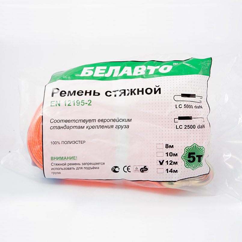 Стяжний ремінь BELAUTO BC5-12, 5 т, 12 м