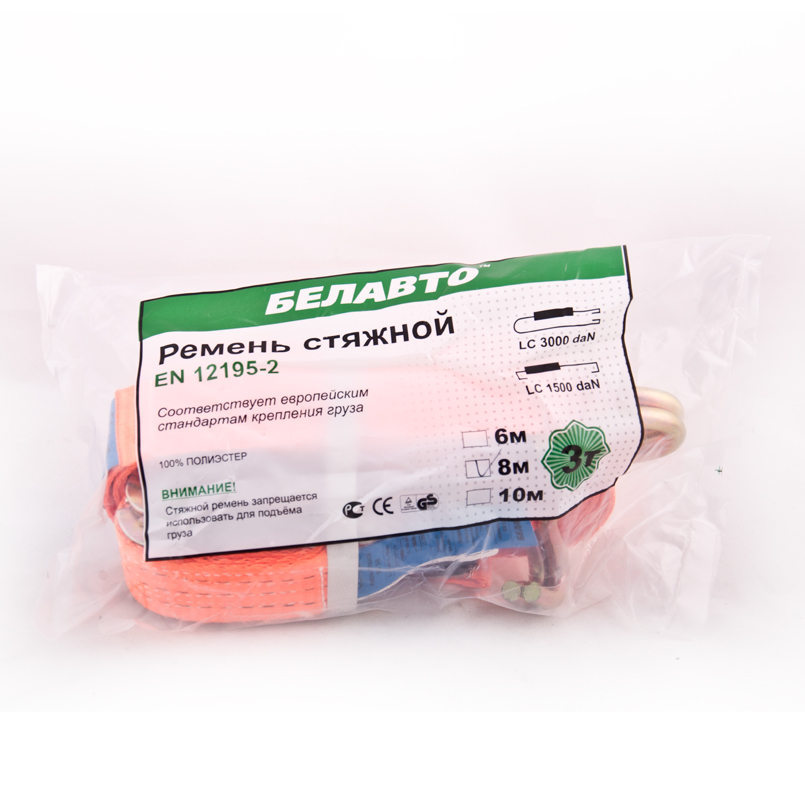 Стяжний ремінь BELAUTO BC3-8, 3 т, 8 м