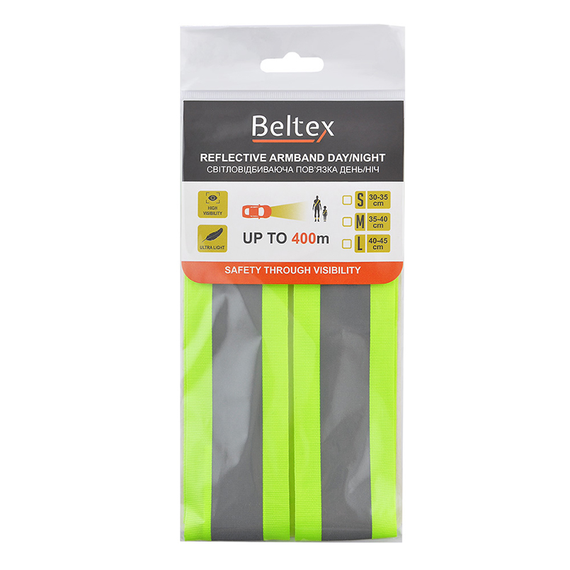 Світловідбивна пов'язка день/ніч Beltex S 30-35см жовта