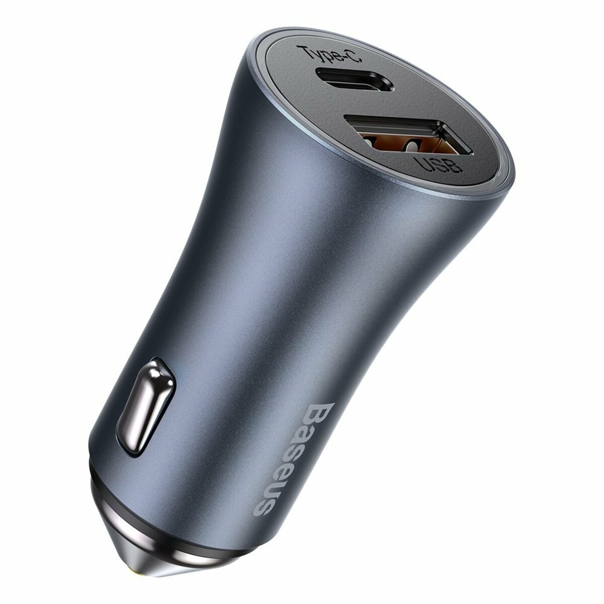Автомобільний зарядний пристрій Baseus Golden Contactor Pro Dual Car Charger U+C 40W (With Cable Type-C/ iP 1m) Dark Grey