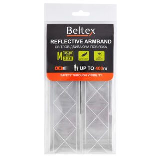 Світлоповертальна пов'язка Beltex M 35-40см, сіра