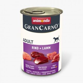 Вологий корм Animonda GranCarno для дорослих собак, з яловичиною та ягням, 400 г