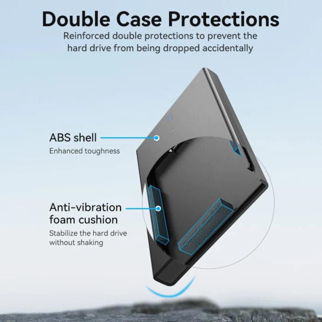 Зовнішня кишеня для накопичувача Vention 2.5 Inch SATA Hard Drive Enclosure (USB 3.0 Micro-B) Black (KPAB0)