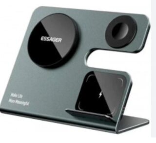 Бездротовий мультизарядний пристрій Essager  Ruicheng desktop magnetic suction 15W (3 in 1)  black