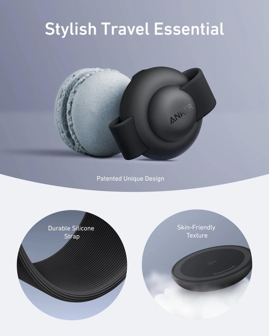 Бездротовий зарядний пристрій Anker MagGo Wireless Charging Pad 15W 3-in-1 Foldable Black