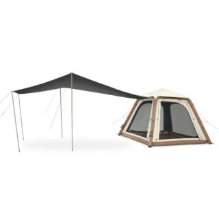 Намет чотиримісний автоматичний надувний із тентом Naturehike Ango CNK2550WS017, коричневий
