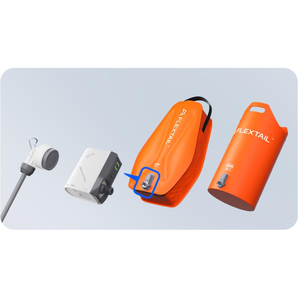 Душ портативний із ємністю та насосом Flextail Tiny Shower Bag, 20л, помаранчевий