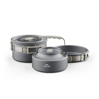 Набір посуду (каструля, сковорідка, чайник) Naturehike CNK2450CF010, алюміній