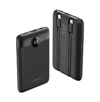 Зовнішній акумулятор VEGER 10000 mAh with built-in cables Type C / Lightning PD QC3.0 2A 22,5W C11 (W1170) black