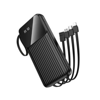 Зовнішній акумулятор BOROFONE BJ76 Smart power bank with 4 cables(10000mAh) Black